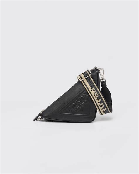 prada triangle bag mens|Black Leather Prada Triangle bag .